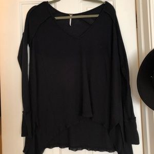 Free people black thermal shirt
